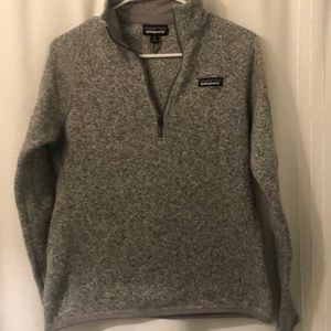 Patagonia gray heather sweater quarter zip - M